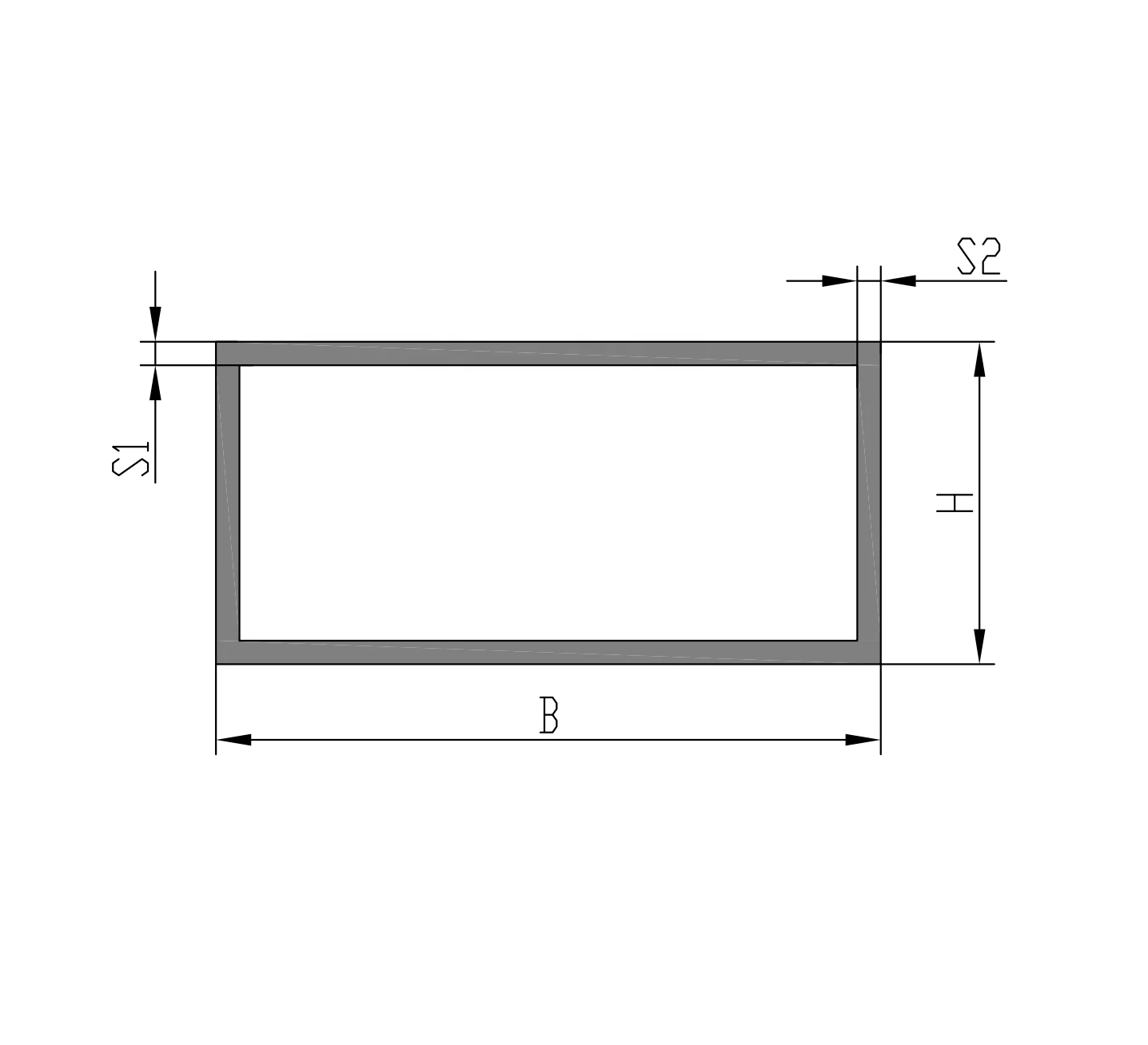 Industrial frame material square tube 80x40x4 standard aluminium profiles