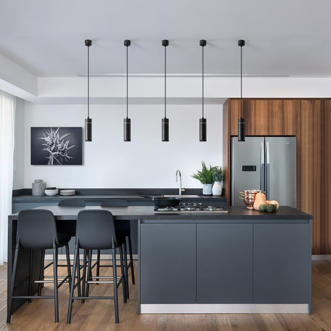 Buy Italian Loft Kitchen Designer Lustre Art Deco Black Modern Linear ...