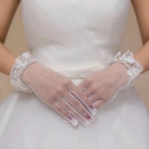 Ivory French Lace Bride gloves wedding fingerless bride gift Pearls rhinestone gloves