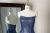 Jacquard fabric shiny square collar  strapless evening dress blue prom dress for ladies