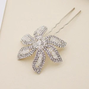 Jewelry factory Fancy handmade crystal metal hair fork