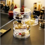 Jewelry Organizer Box Earring Holder Organizer 4-Layer Rotating Jewelry Storage Case Acrylic Jewelry Display Box