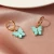Import JUHU New fashion and popular color butterfly earrings personality creative acrylic butterfly earrings alloy jewelry for women from China