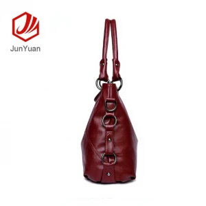 JUNYUAN Women&#x27;s Genuine Leather Handbag Tassel Pendant Handbag Shoulder Bag
