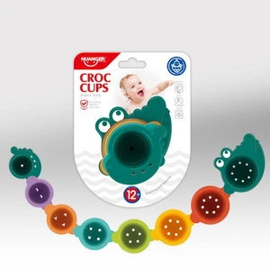 Kids colorful cute design stack plastic cup toy with 6 pcs
