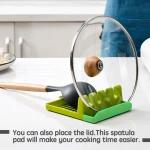 Kitchen Silicone Utensil Rest with Drip Pad for Multiple Utensils Heat Resistant Spoon Rest Ladle Utensil Holder Organizer