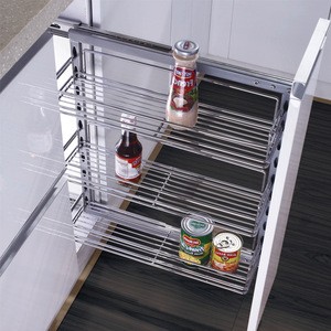 Kitchen Spice Rack Wire Pull Out Basket for Small Space