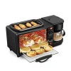 kitchenware 3 in 1 breakfast machine with toast oven  coffee pot frying pan