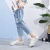 Import Knitted  Lace Up  Sneakers Rubber Sole  Summer Walking Flat  White  Canvas  Women Casual Shoes from China