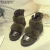 Import Korean cheap price fur lined Cute fox fur Casual shoes ladies from China