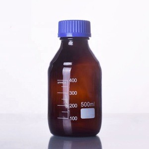 Labs 250ml Blue Screw Cap Amber Glass Reagent Bottle