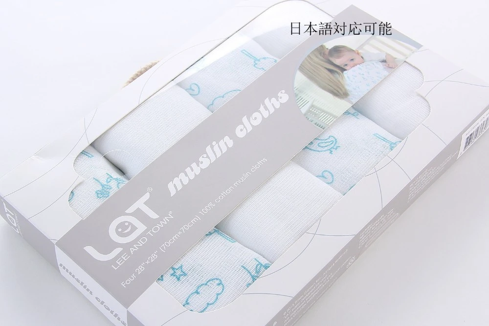 LAT 100% cotton baby muslin cloth diaper 4pack muslin diaper childrens muslin diapers