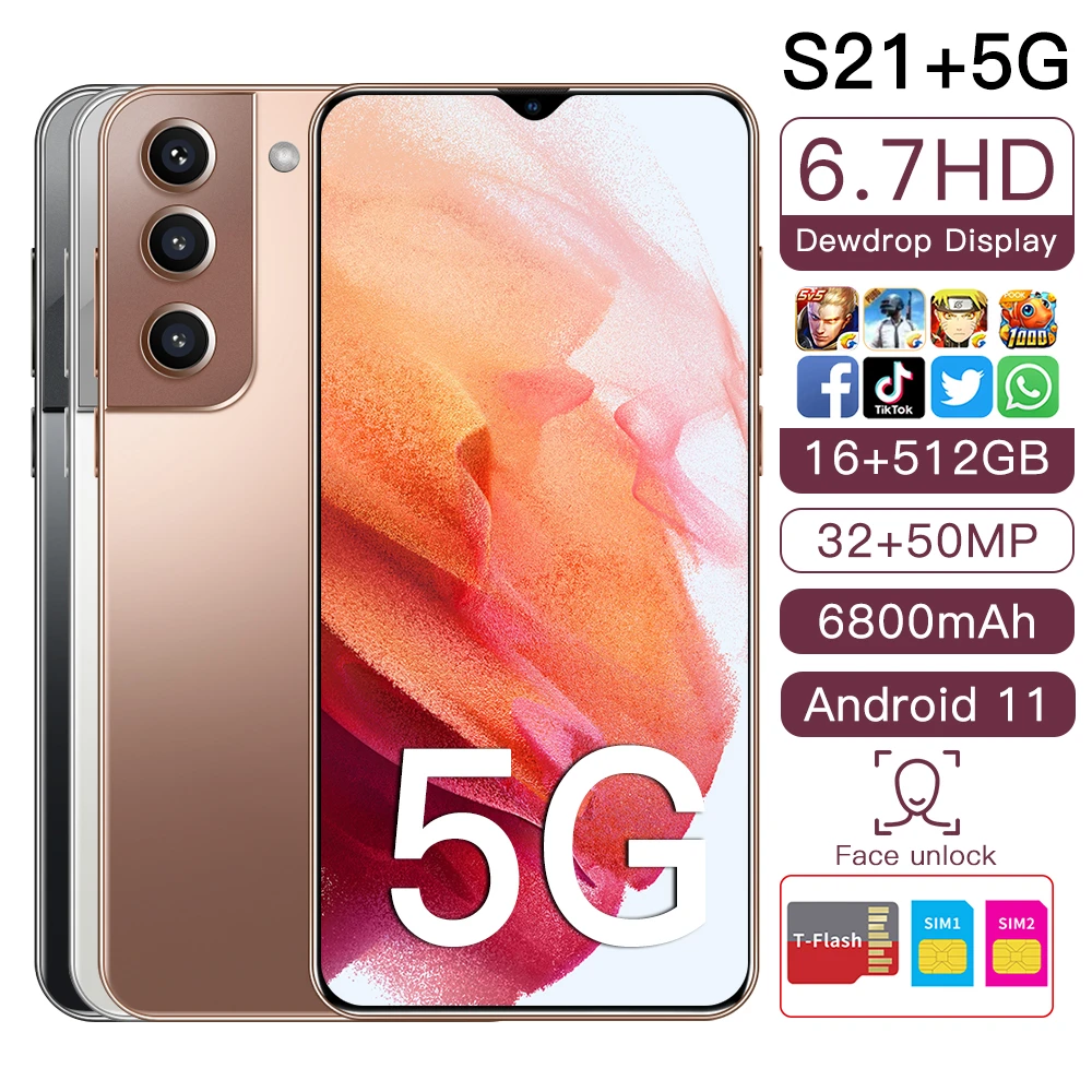 latest android 11.0  6800mah capacity improve   5G LTE  6.7 inch  smart phone 32mp 50MP mobile phone 16GB 512GB