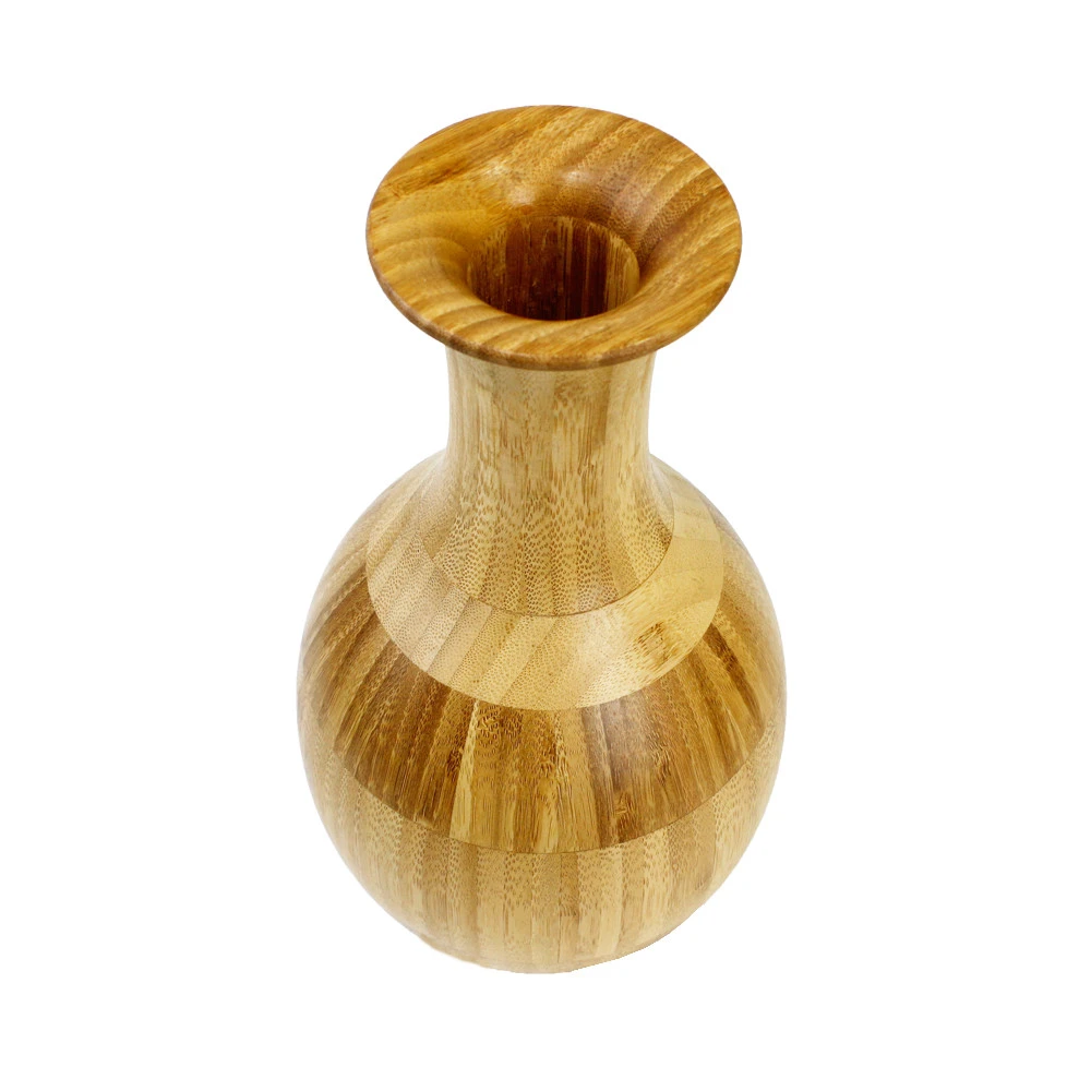 Latest style Hand Carved Bamboo Flower Vase  for home decoration Handmade Bamboo Round Cup flower Vase large bamboo flower vase
