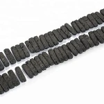 Lava Rock Gemstone Aromatherapy Essential Oil Diffuser, Rectangle Black Lava Loose Beads for Jewelry Making