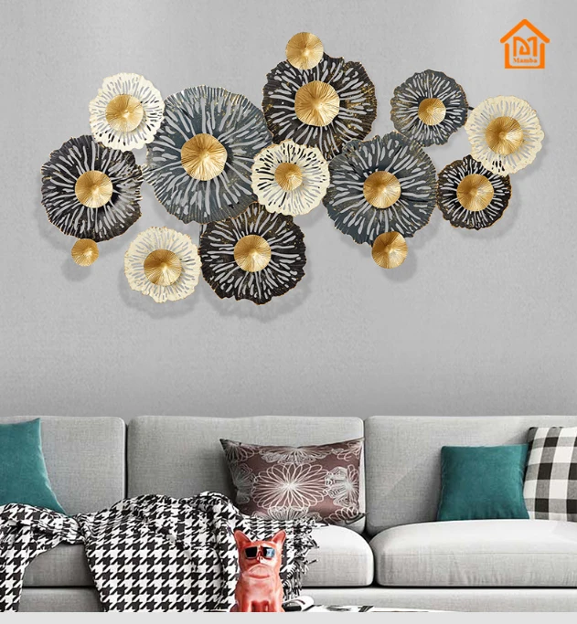 Light luxury and iron art living room porch wall decoration sofa background wall decoration wall hanging
