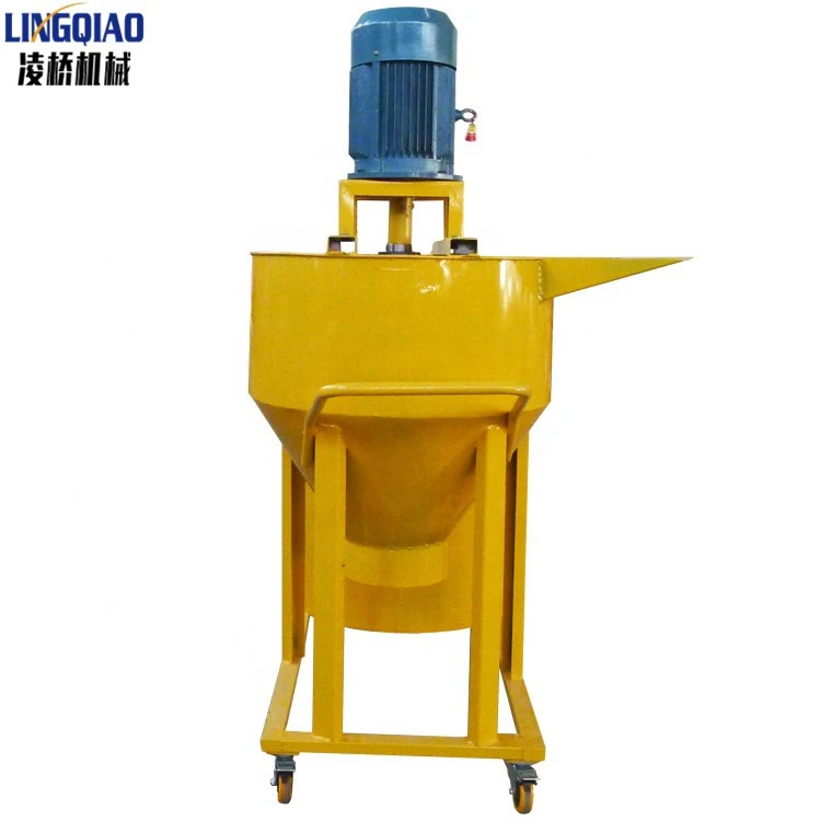LINGQIAO High Speed Concrete Mixer Electric Cement Mortar Plaster Mixer with 4 Movable Wheels