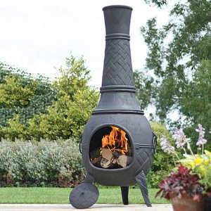 Long Chimney Cast Iron Restoring Ancient Fireplace Outdoor Heater Chimenea