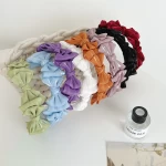 LRTOU Wholesale Women Hairbands Headwrap European Girls Fashion Hair Accessories Solid Color Shining Mesh Bows Knotted Headband