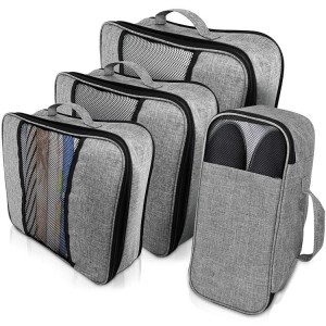 Luggage Organizer Packing Cubes 4 Piece Compression Travel Bag