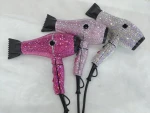 Luxury  fast heat hair dryer professional salon Ionic hair dryer bling rhinestone AC Motor Blow dryer