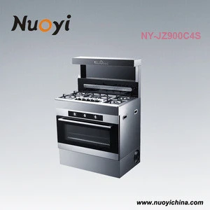 Luxury free standing commerical kitchen equipment gas cooker induction range hood with oven