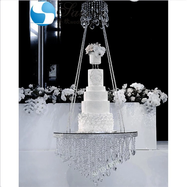 Luxury hanging cake stand decorations with crystals wedding supplies