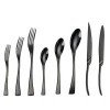 Luxury mirror knife fork spoon,kaya black stainless steel cutlery set for restaurant
