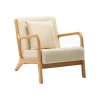 Luxury Modern Wooden Linen Fabric Leisure Living Room Sofa Lounge Chair
