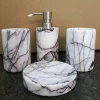 Luxury Natural White Modern Marble Hotel Bathroom Accessories Set