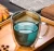 Import Manufacturer Low Price 450ml High Borosilicate Amber Blue Color Double Wall Glass Coffee Drink Cup With Handle from China