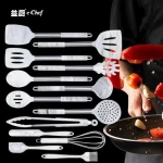 marble 14 piece sleeve handle silicone kitchen utensils non stick pan cooking spatula cooking pan spoon kitchen utensils