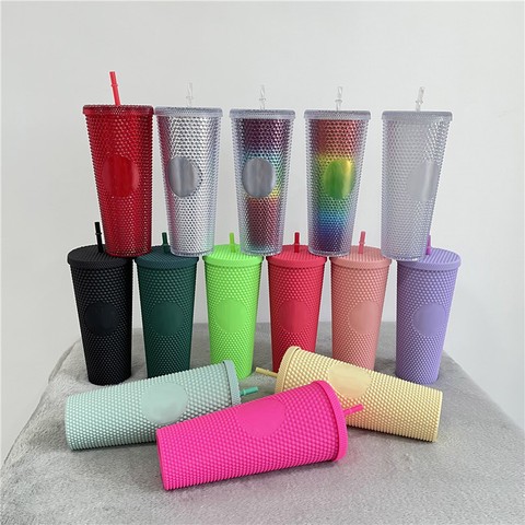 Matte color multiple colors stocked 24oz Durian glitter glow in dark matte Laser holographic Ice Cold Drink Cup