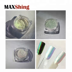 Maxshing newest nail art powder Aurora pigment chrome dip powder nails