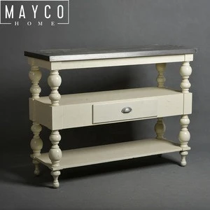 Mayco French Acrylic Hotel Gold Modern Metal Base Rectangular Console Table With Drawer Leather