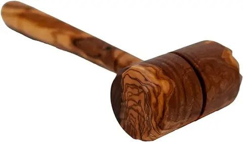 Meat Hammer Meat Tenderiser Platter Double Sided Made of Real Olive Wood