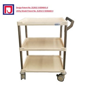 Medical hospital instrument trolley ABS instrument cart for hospital