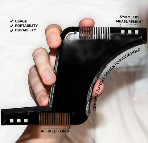 men portable professional care beard shaping shaper tool double side beard shapers template hair comb