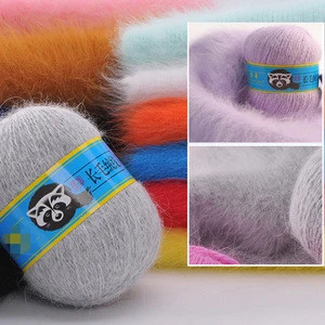 MENCA BRAND Mink Yarns Hand Knitting for Long Hair Yarn Soft with Hair Crochet Thread For Cardigan 50g Yarn and 20g Thread