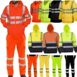 MEN'S HI VIS VIZ TROUSERS SAFETY WORK WEAR JOGGING BOTTOM PANTS HOODIE TOP