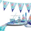 Mermaid theme happy birthday party decoration set disposable paper plate party supplies decorations wedding event favors
