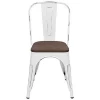 Metal Chairs Style Stackable Dining Stools Indoor Outdoor Restaurant Cafe Industrial Design
