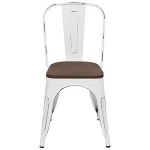 Metal Chairs Style Stackable Dining Stools Indoor Outdoor Restaurant Cafe Industrial Design
