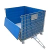Metal Galvanized Lockable Storage Wire Container/Cage Cart With 4 Wheels