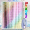 Metallic Holographic Rainbow laser Yarns Strips self adhesive nail sticker-Royalnail
