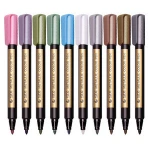 Metallic Markers Pen for Rock Painting - Medium Point, Metallic Color Paint Markers for Ceramic Painting, Glass,Mug, Plastic