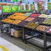 Metallic powder coating supermarket fruit and vegetable display rack