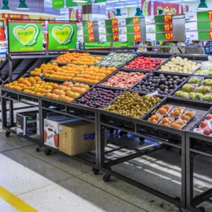 Metallic powder coating supermarket fruit and vegetable display rack