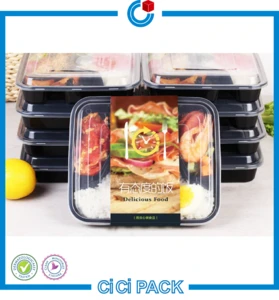Microwavable Plastic Lunch Packaging Box, Disposable Plastic Box For Fast Food