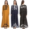 Modern Middle East Arabia Dubai Islamic Clothing Dress Women Floral Prayer Abaya Dress